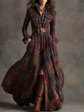 Beatriz | Long Plaid Dress with Belt