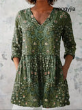 Addison | V-Neck Long Sleeve Top - Green / S