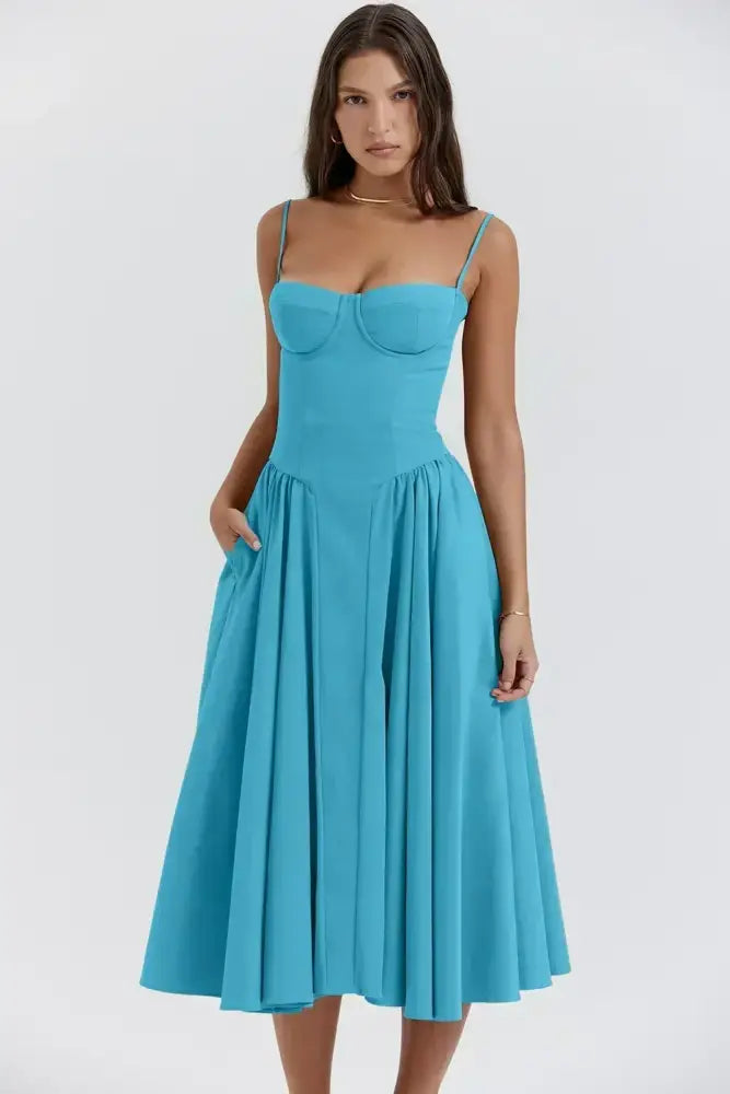 Elara | Corset Sundress - Blue / 8 (S) - Dress