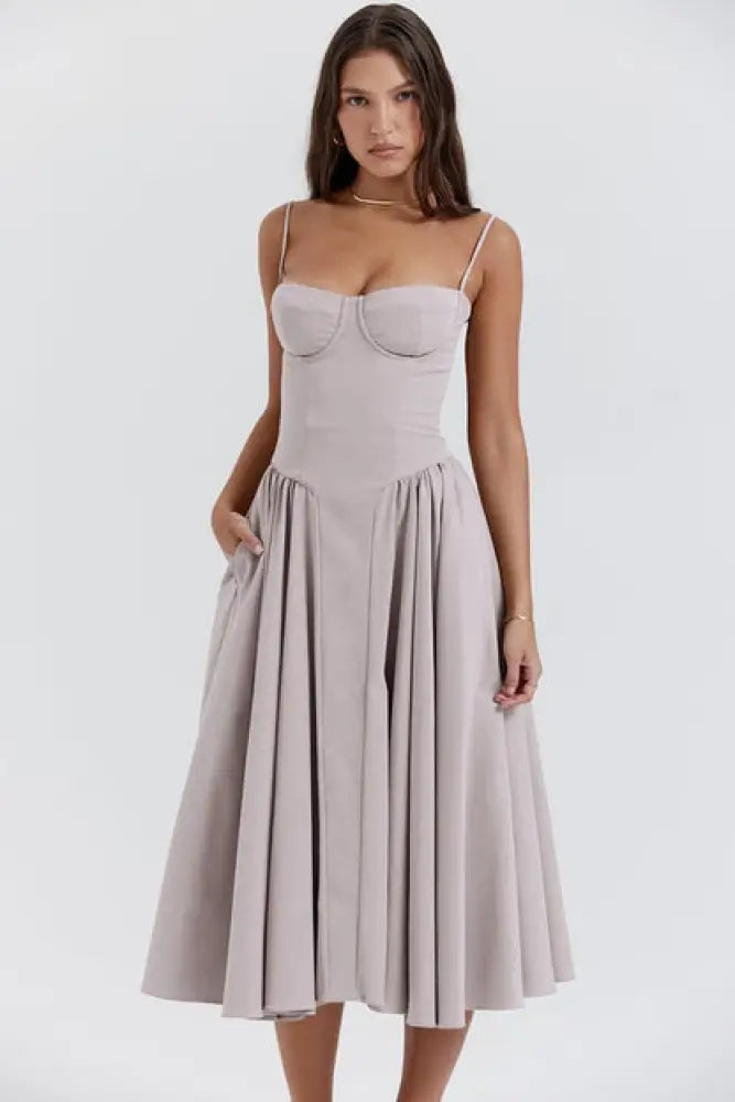 Elara | Corset Sundress - Dark Grey / 8 (S) - Dress