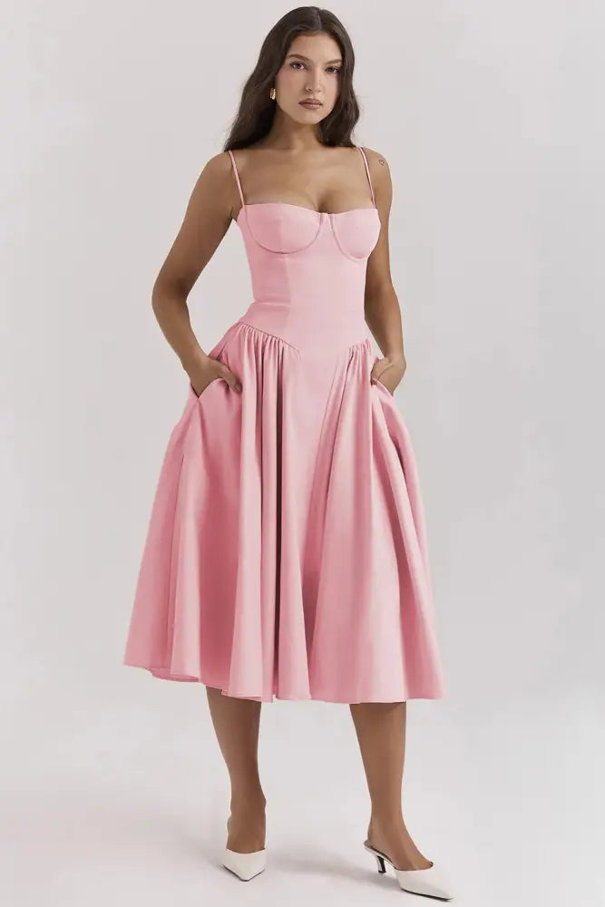 Elara | Corset Sundress - Pink / 8 (S) - Dress