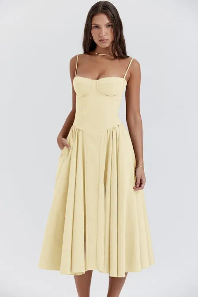 Elara | Corset Sundress - Yellow / 8 (S) - Dress