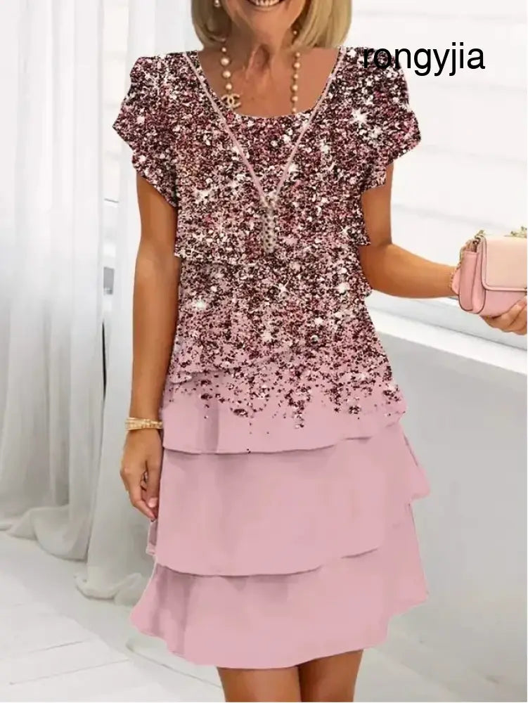 Gabriella | Elegant Ruffle Dress for Ultimate Comfort - Light pink / S
