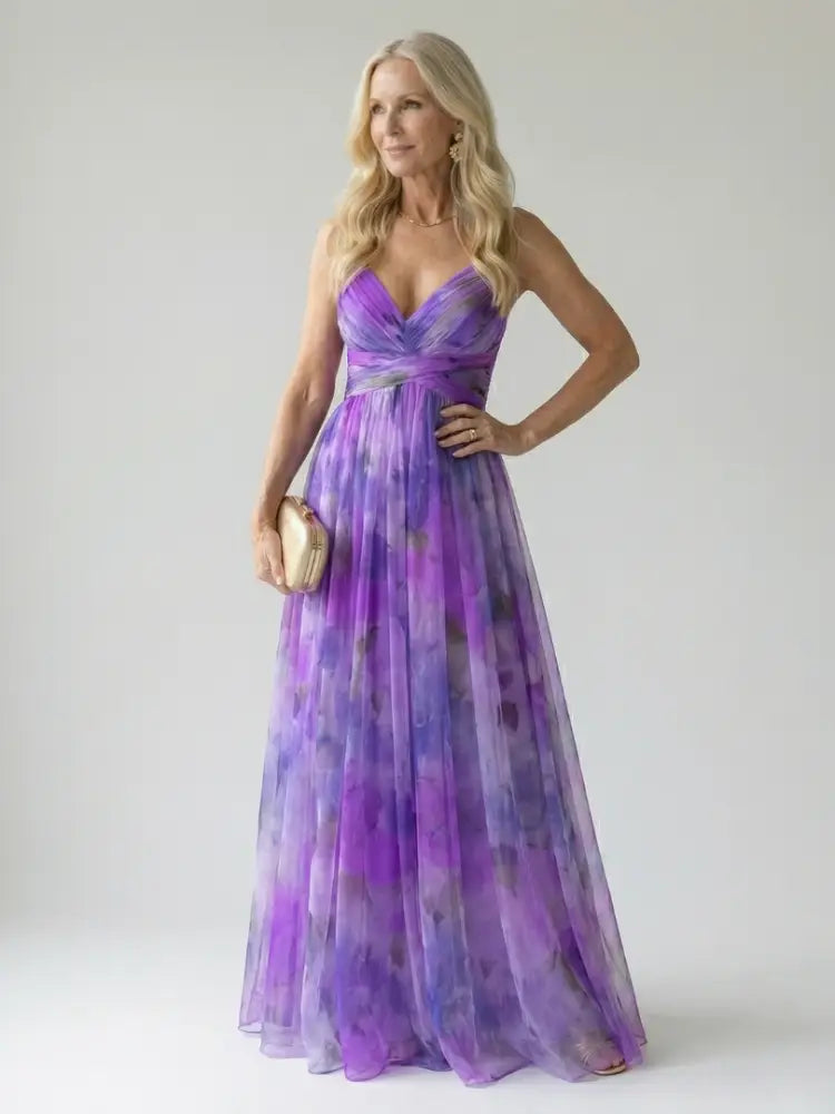 Isel | Soft Wrap Maxi Dress - Purple / S