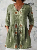 Maeve | V-Neck Long Sleeve Shirt - Green / S