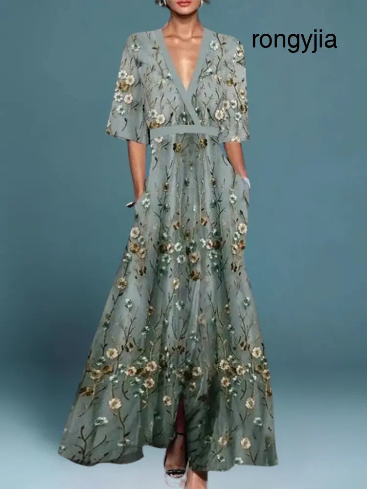 Marisa | Elegant Floral Dress - 8 (S) - Dresses