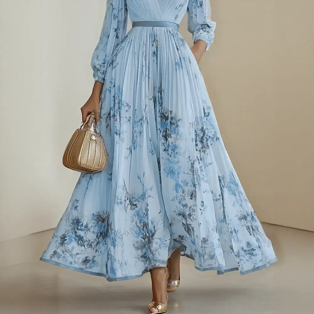 Roma-Elegant Pleated Maxi Dress - Maxi Dress