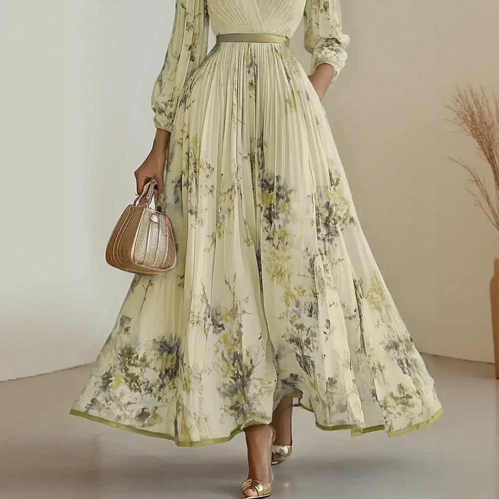 Roma-Elegant Pleated Maxi Dress - Maxi Dress