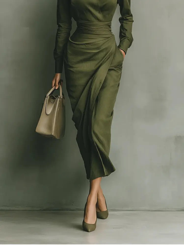 Tamariel | Wrap Silhouette Shirt Dress - Vestido elegante