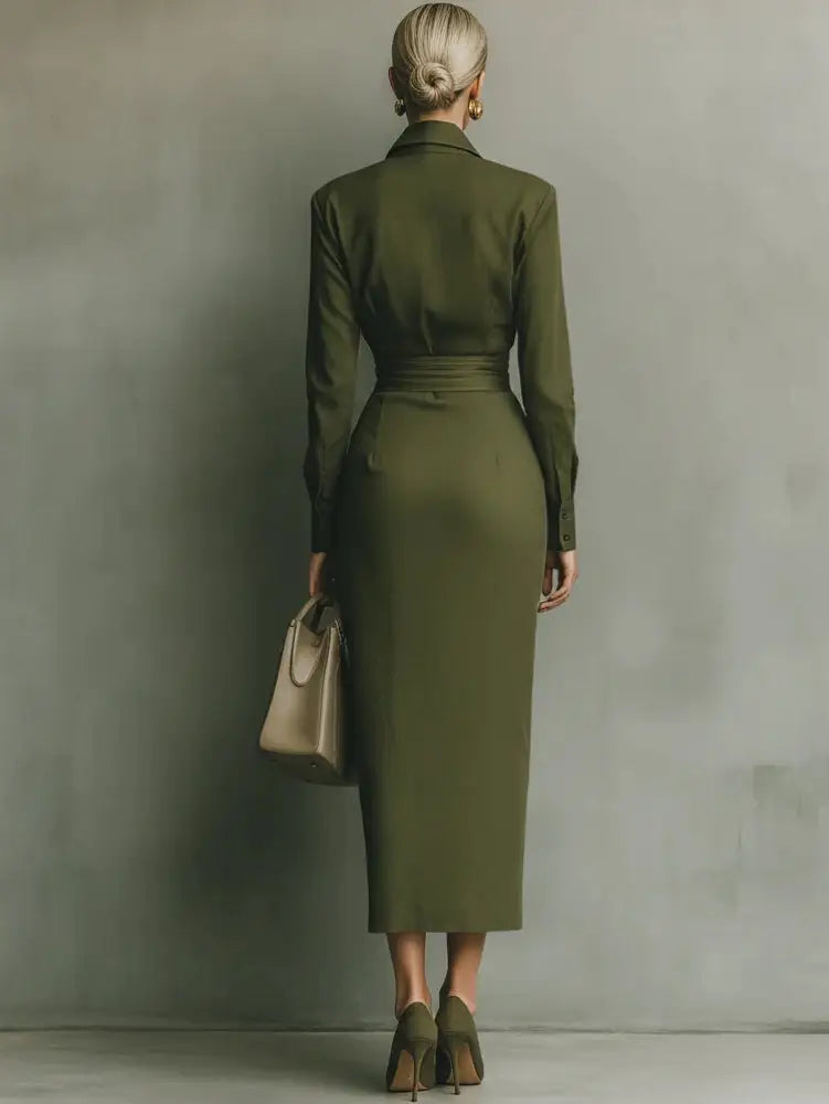Tamariel | Wrap Silhouette Shirt Dress - Vestido elegante