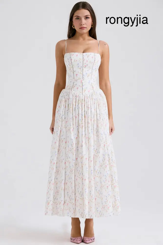 VIOLETTA - Posy Midi Dress - CHICLET WHITE / S - Midi Dress