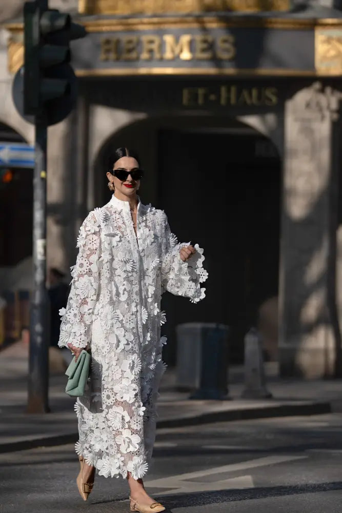Yelira | Elegant Lace White Dress - White / S - Fashion Dress