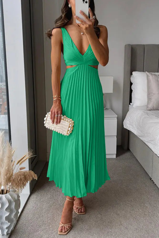 Zoe - Dreamy Maxi Dress - GREEN / S - Maxi Dress