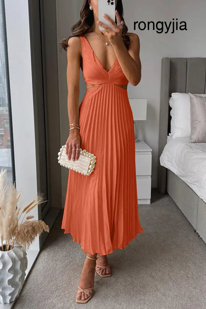 Zoe - Dreamy Maxi Dress - ORANGE / S - Maxi Dress