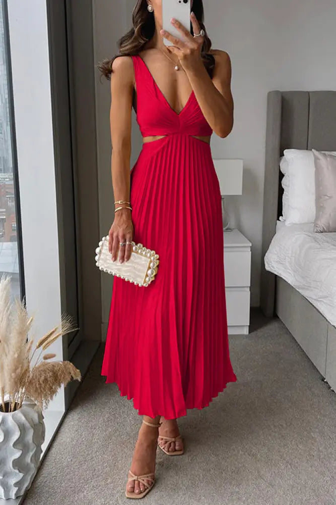 Zoe - Dreamy Maxi Dress - RED / S - Maxi Dress