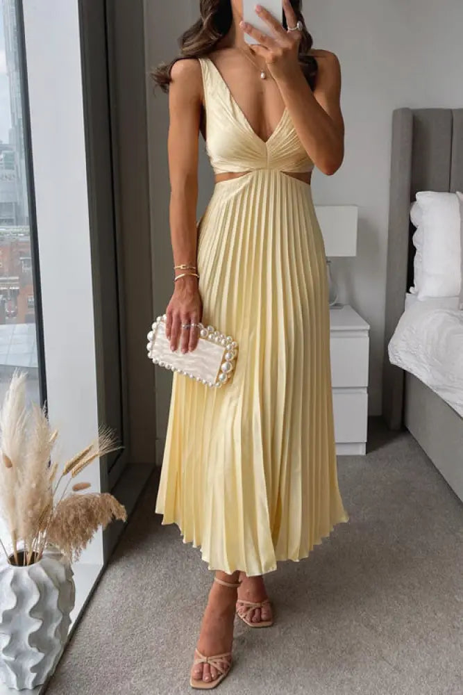 Zoe - Dreamy Maxi Dress - YELLOW / S - Maxi Dress